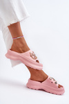 Women's Foam Flip-Flops with Pink Decorations Afariana