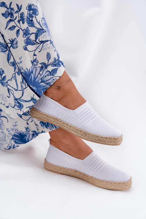 Espadryle Damskie Z Plecionką Białe Vinceza 13624