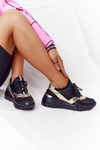Leather Wedge Sneakers S.Barski Black-Gold