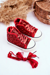 Children's Sneakers With Glitter Red Ally