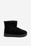 Women's Suede Snow Boots Fleece-Lined Black Nanga