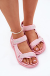 Ladies Fabric Sandals With Velcro Lee Cooper LCW-25-34-3561L Pink