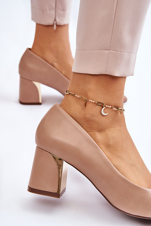 Elegant Pumps On A Heel Dark beige Emma