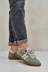 Green Suede Low Sneakers Women's Zazoo