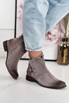 Women's Suede Boots With a Buckle Exquisite 1198 Cappuccino
