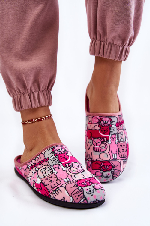 Homemade Slippers In Cats Inblu GF-12-023 Pink