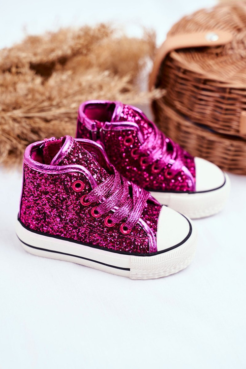 Children's Sneakers With Glitter Fuchsia Ally