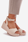 Wedge Heeled Women's Sandals Beige Efrina