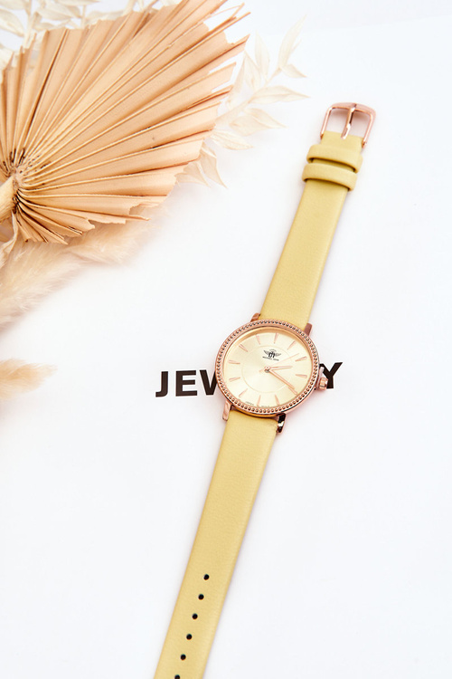 Zegarek Damski Klasyczny Pasek Michael John Żółty