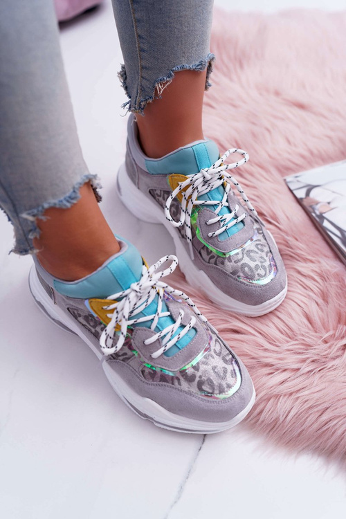 Sporty Women's Shoes High Sole Grey Cabana