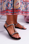 Women's Sandals Black Crystals Cadama