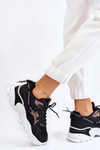 Women's Sport Shoes Laced On The Platform Black Minea