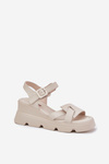 Women's Leather Wedge Sandals Artiker 54C1624 Beige