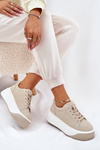 Sneakers On Massive Platform Smooth Beige Tirvanis