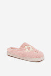 Furry slippers with Flowers Pink Selinne