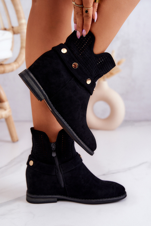 Openwork Women's Spring Boots Black Royale