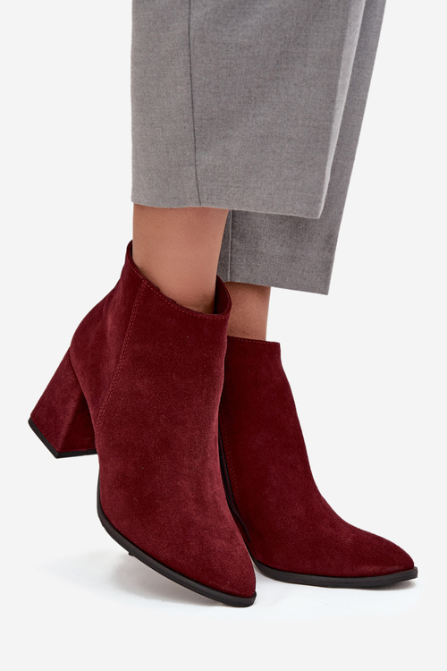 Women's Heeled Boots with Golden Detail Chocolate Zazoo 3128