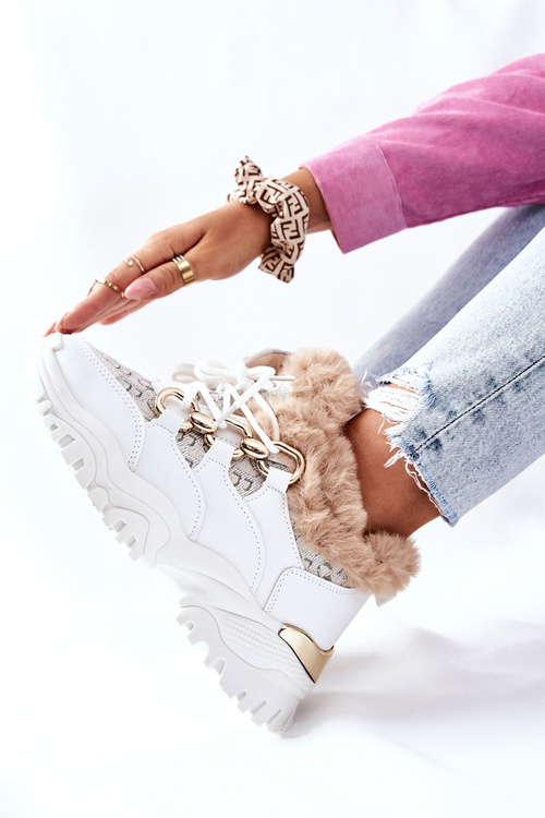 Women's Insulated Sport Shoes White Heart Beats