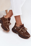 Women's Sports Sneakers With Double Lacing Chocolate Annelie