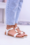 White Comfortable Women's Flat Dubi Sandals