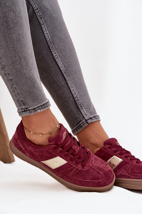 Suede Women's Sneakers Vinceza 14029 Burgundy
