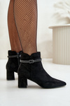Women's Eco Suede Ankle Boots with Pointed Toes Black Terivannes