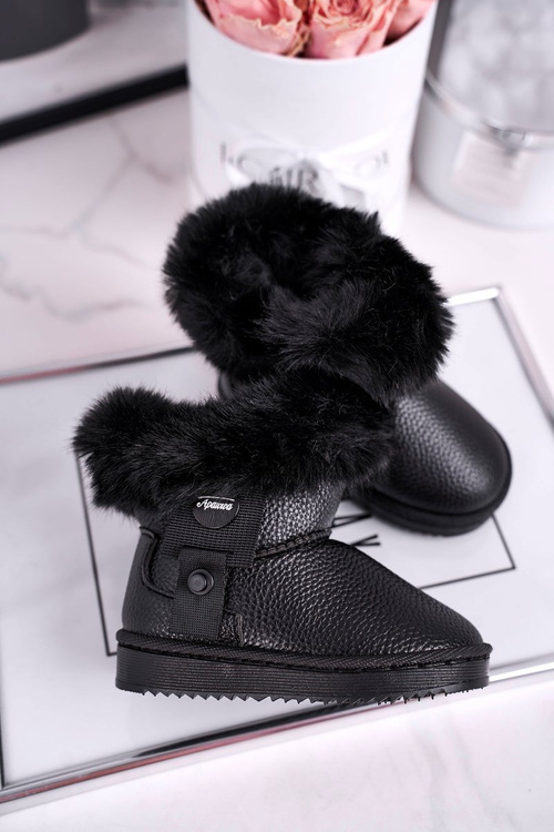 Children's snow boots warm with fur black Marella