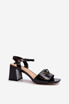 Elegant Black Patent Sandals with Heel D&A MR38-660