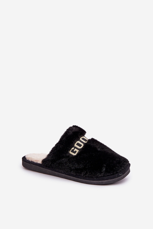 Women's Slippers With Fur And Print Black Kalelia