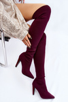 Sock Heeled Boots Burgundy Renoli