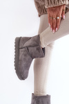 Women's Suede Snow Boots Padded Grey Nanga