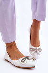 Elegant Ballerinas With A Bow White One Time