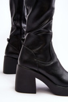 Women's Over-the-Knee Boots on Massive Heel D&A SN622-10 Black