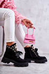 Suede Warm Boots With Pearls Black Roco