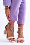 Fashionable Sandals With Zircons Beige Carma