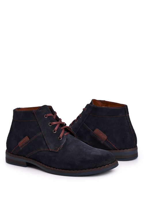 Men's Leather Boots BEDNAREK Navy Blue