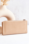 Large Leather Wallet With Magnet Beige Nereva
