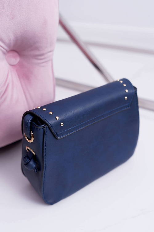 Women's Handbag Small Chest Golden Rivets Navy Blue