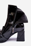Leather Boots with Massive Heel and Ornament SBarski MR870-99 Black