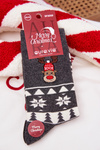 Men's Christmas Patterned Socks With Reindeer Gray