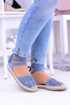 Women's Blue Ballerina Tiered Espadrilles Vasero
