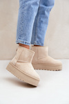 Women's Platform Snow Boots Light Beige Leanara