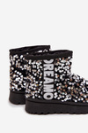 Kids Snow Boots insulated with Sequins Black-Silver ERebbica