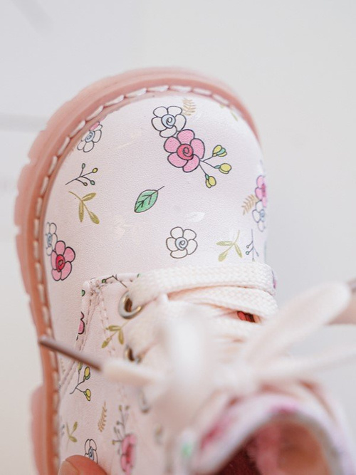 Botki Dziecięce Ocieplane Suwak Różowe Dolida 2323-1A