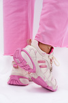Damskie Sneakersy Skórzane Różowe GOE RR2N4038
