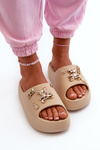 Women's Lightweight Foam Sandals with Decorations in Dark Beige Orchia