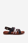 Ladies Sandals With Flat Heel And Straps Black Sergio Leone SK086H