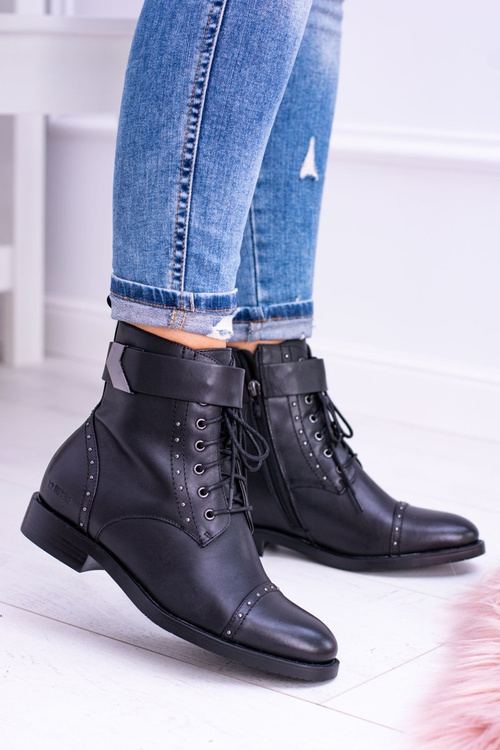 BIG STAR WYSOKIE BOTKI SZTYBLETY SKÓRZANE BB274612