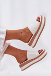 Classic Women's Platform And Wedge Slippers White Florenis