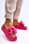 Slippers With A Bow And A Teddy Bear Fuchsia Suzy